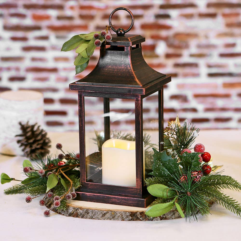 LED Vintage Decorative Copper Lantern