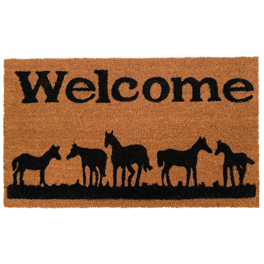 Horses Welcome Western Doormat