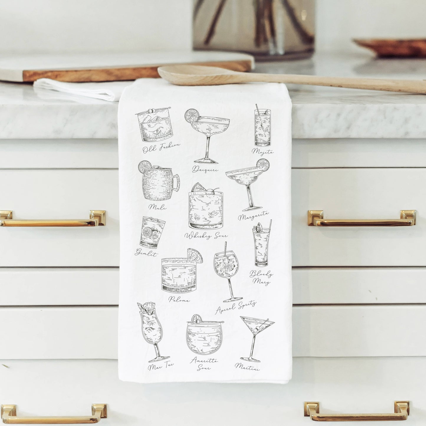 Cocktails Tea Towel