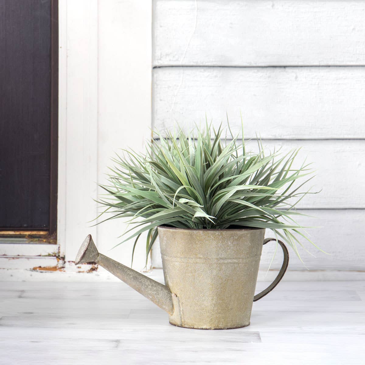 Round Metal Watering Can Planter