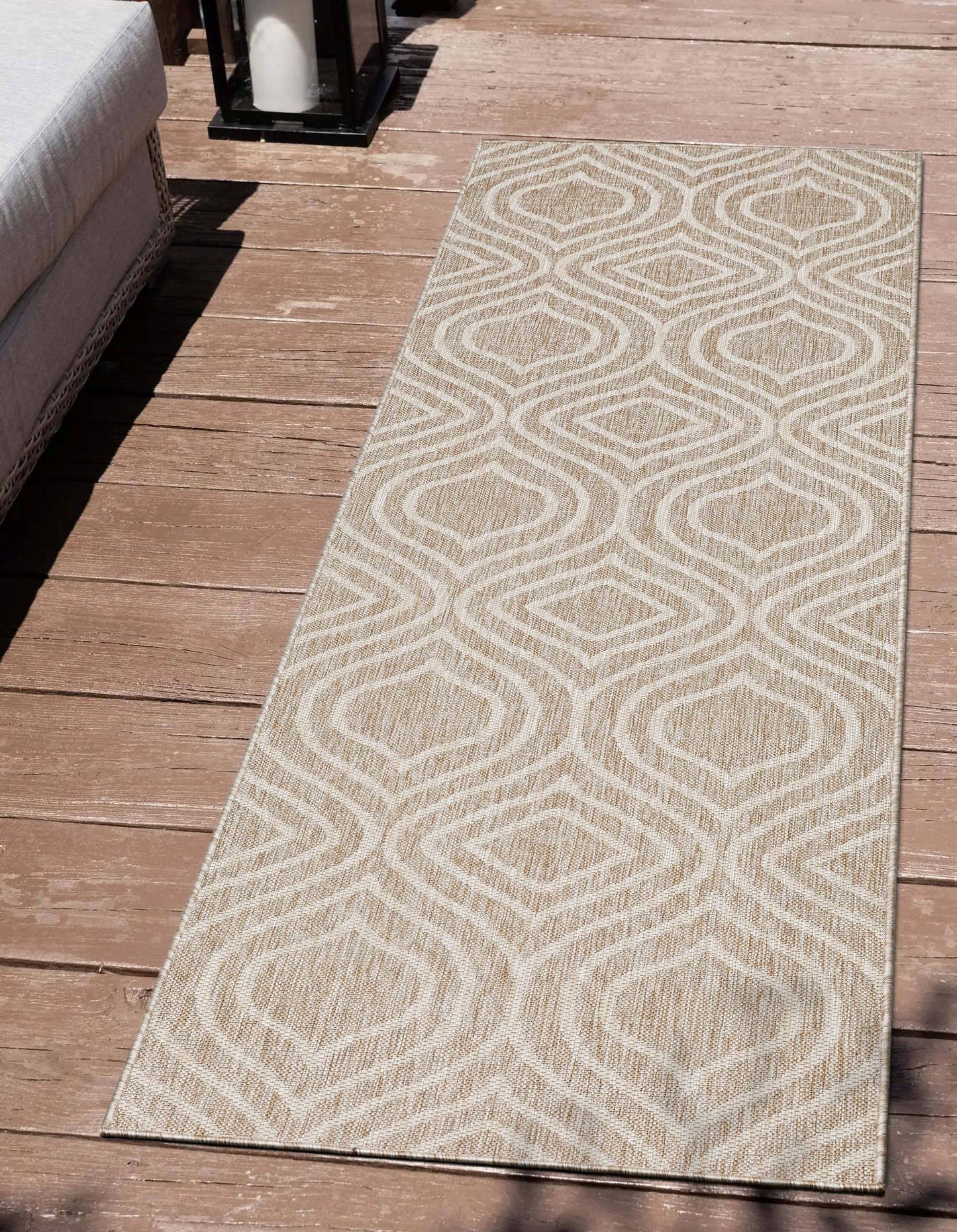 Ludo Lattice Trellis Indoor/Outdoor Beige Textured Rug