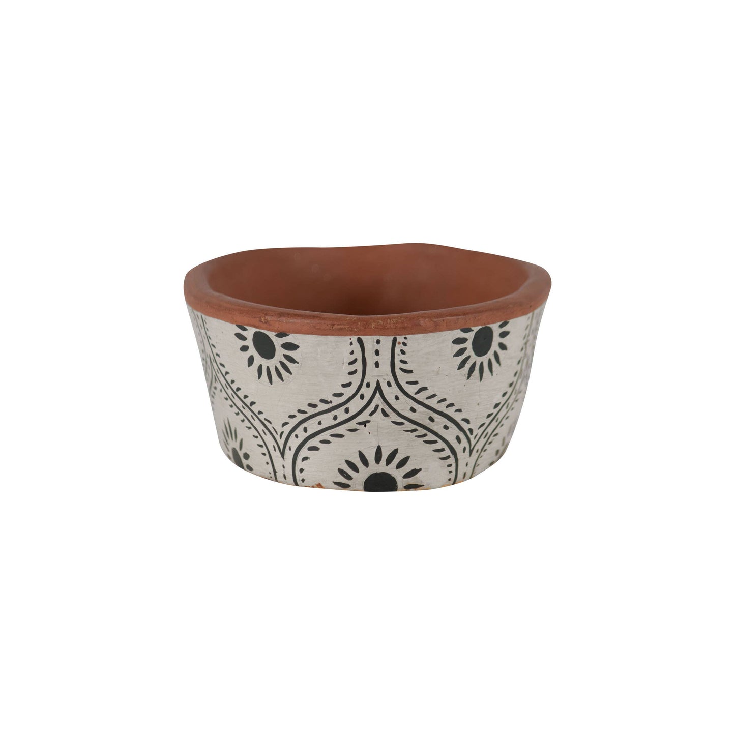 Jenica Oval Terracotta Planter, Hand Painted Floral