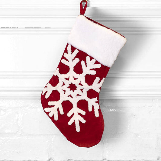 Snowflake Embroidered Stocking