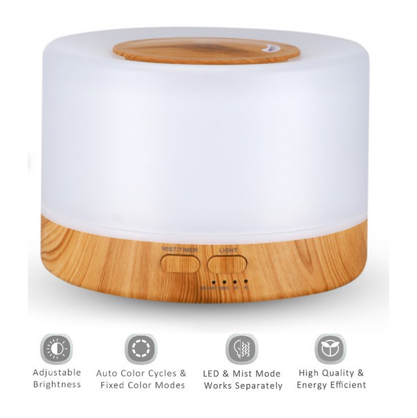 700ml Ultrasonic Home Diffuser, Natural Wood and White