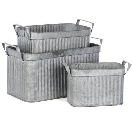 Set of 3 Metal Planters