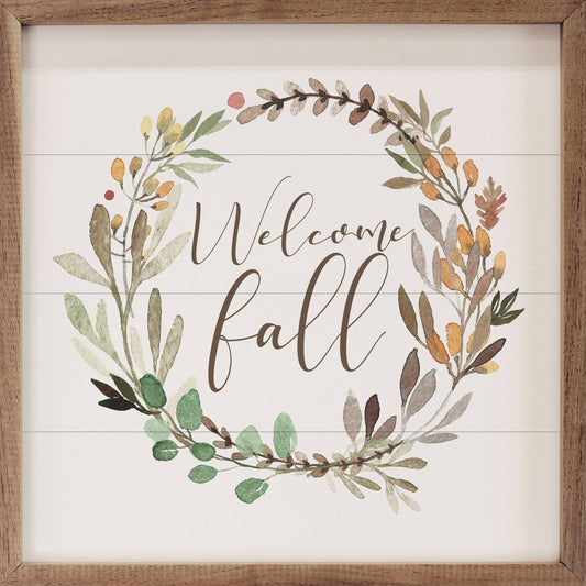 Welcome Fall Wreath White