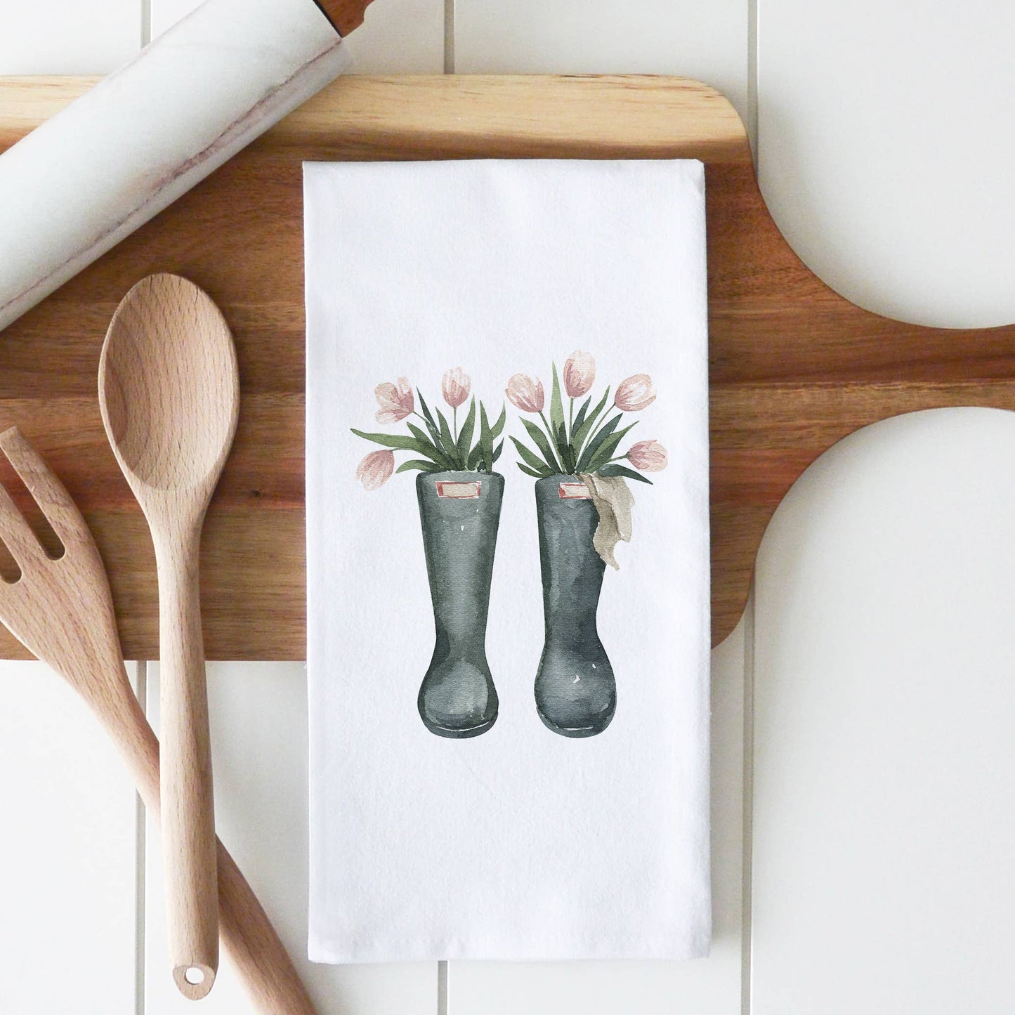 Tulip Boots Tea Towel