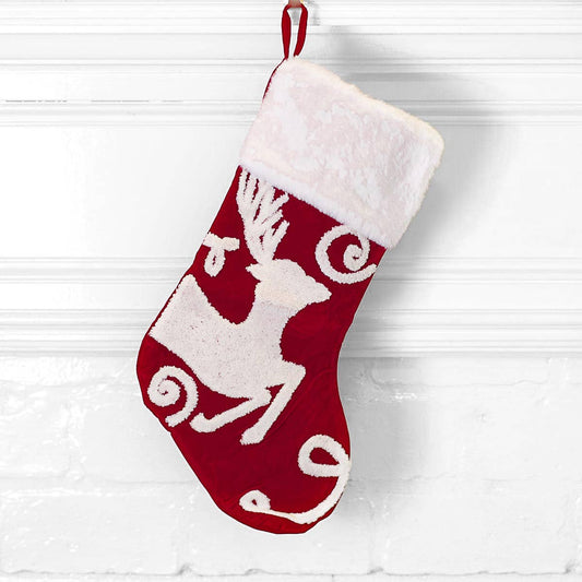 Reindeer Embroidered Stocking