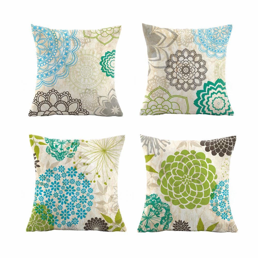 18"x18" Water Resistant Bright Floral Outdoor Pillow