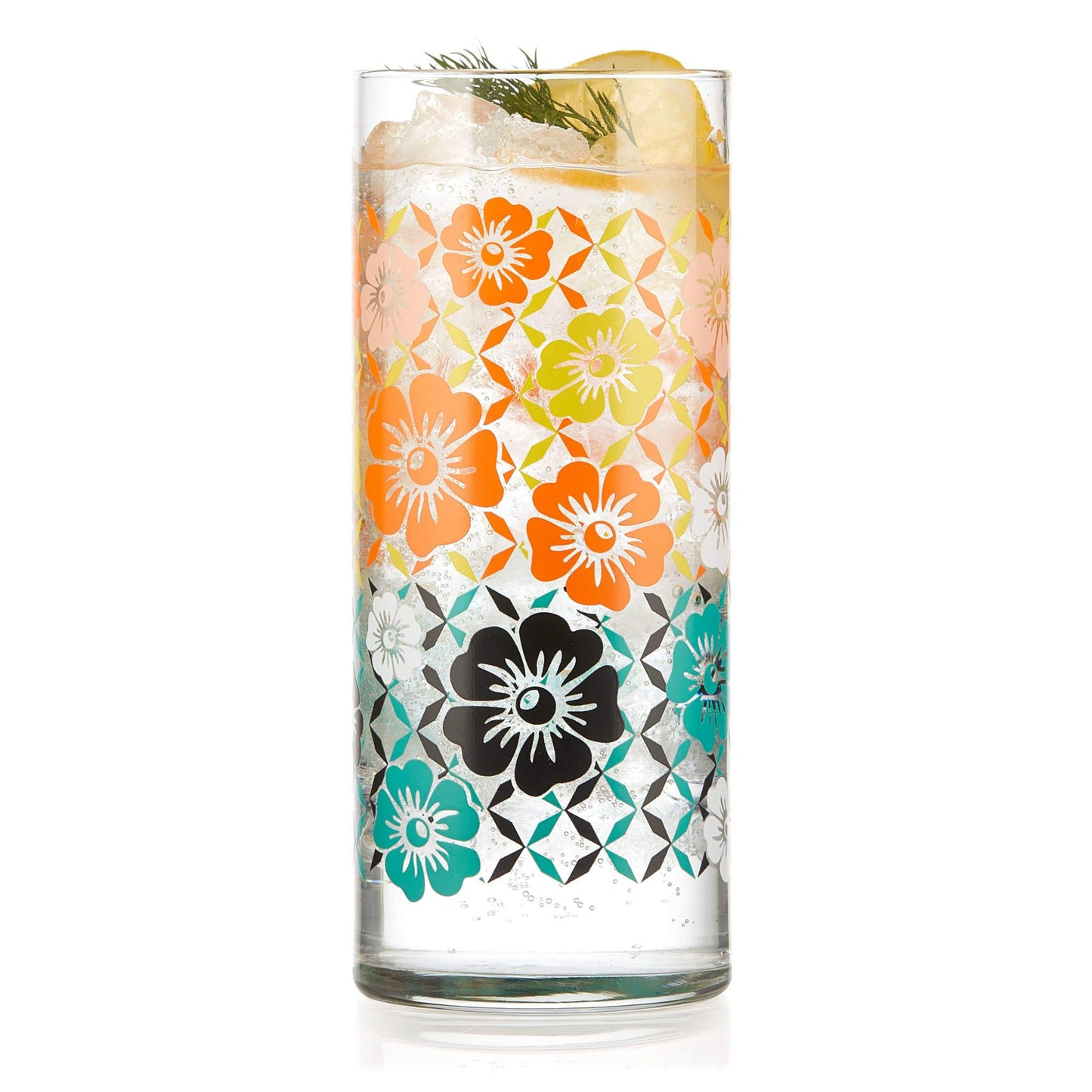 Libbey Vintage Flower Power Cooler Glass, 16oz