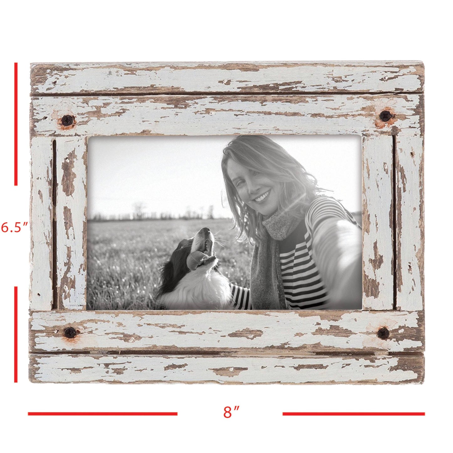 Heartland 4x6 Photo Rustic Barn Wood White Picture Frame