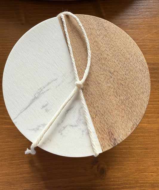Marble & Wood Coaster Set/4
