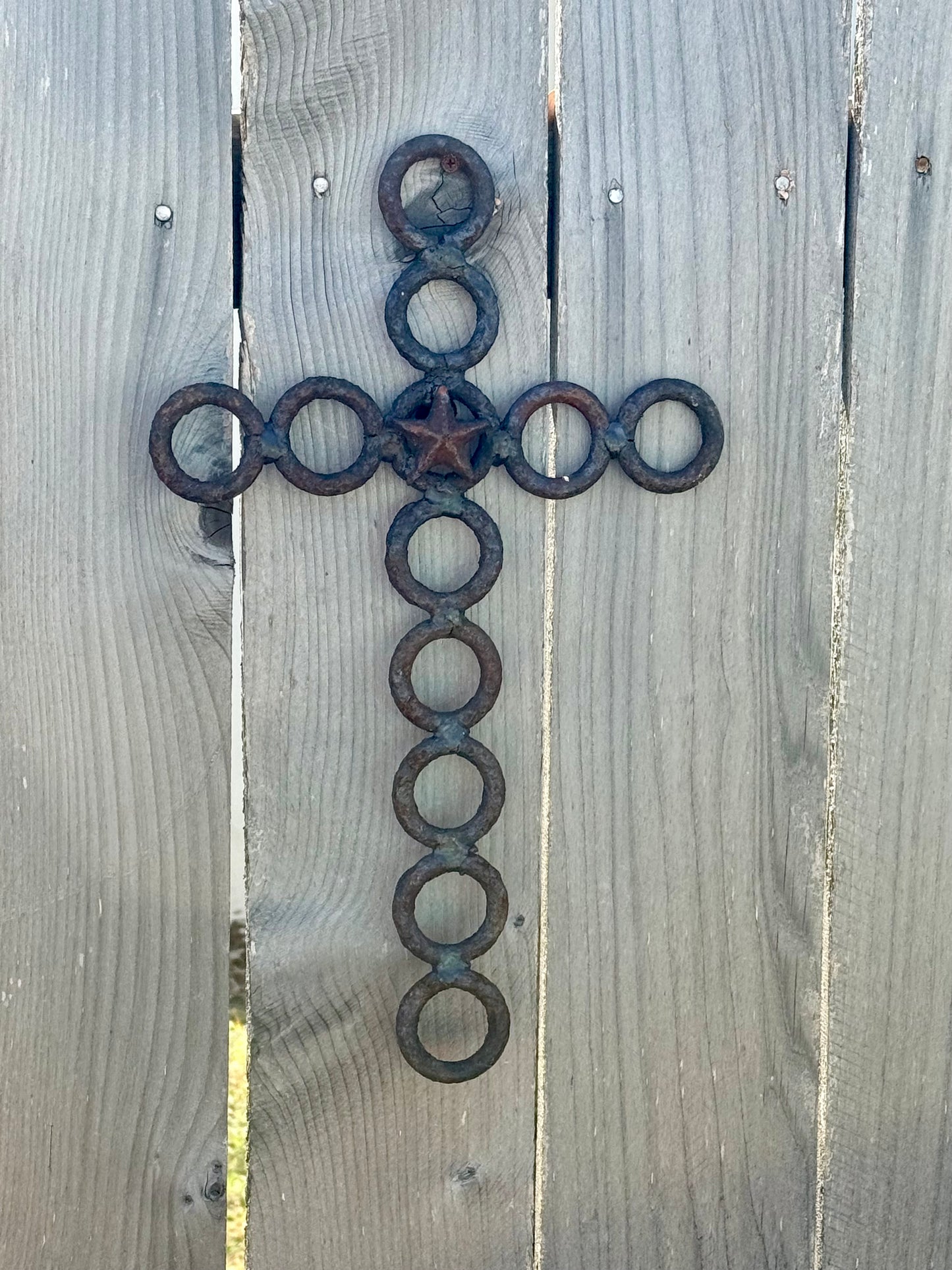 Texas Metal Ring Cross