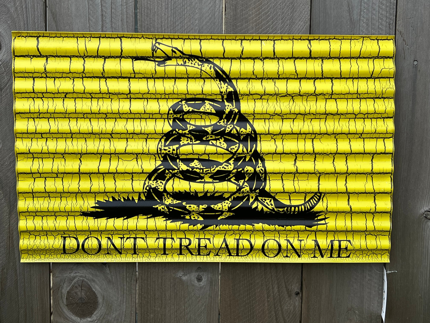 Corrugated Metal Don't Tread on Me Sign