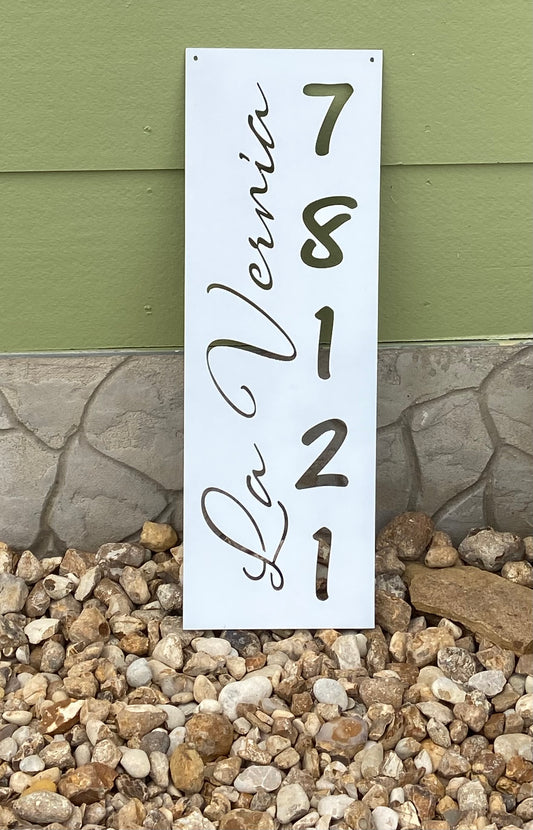 La Vernia Zip Code 11"x33" Metal Art