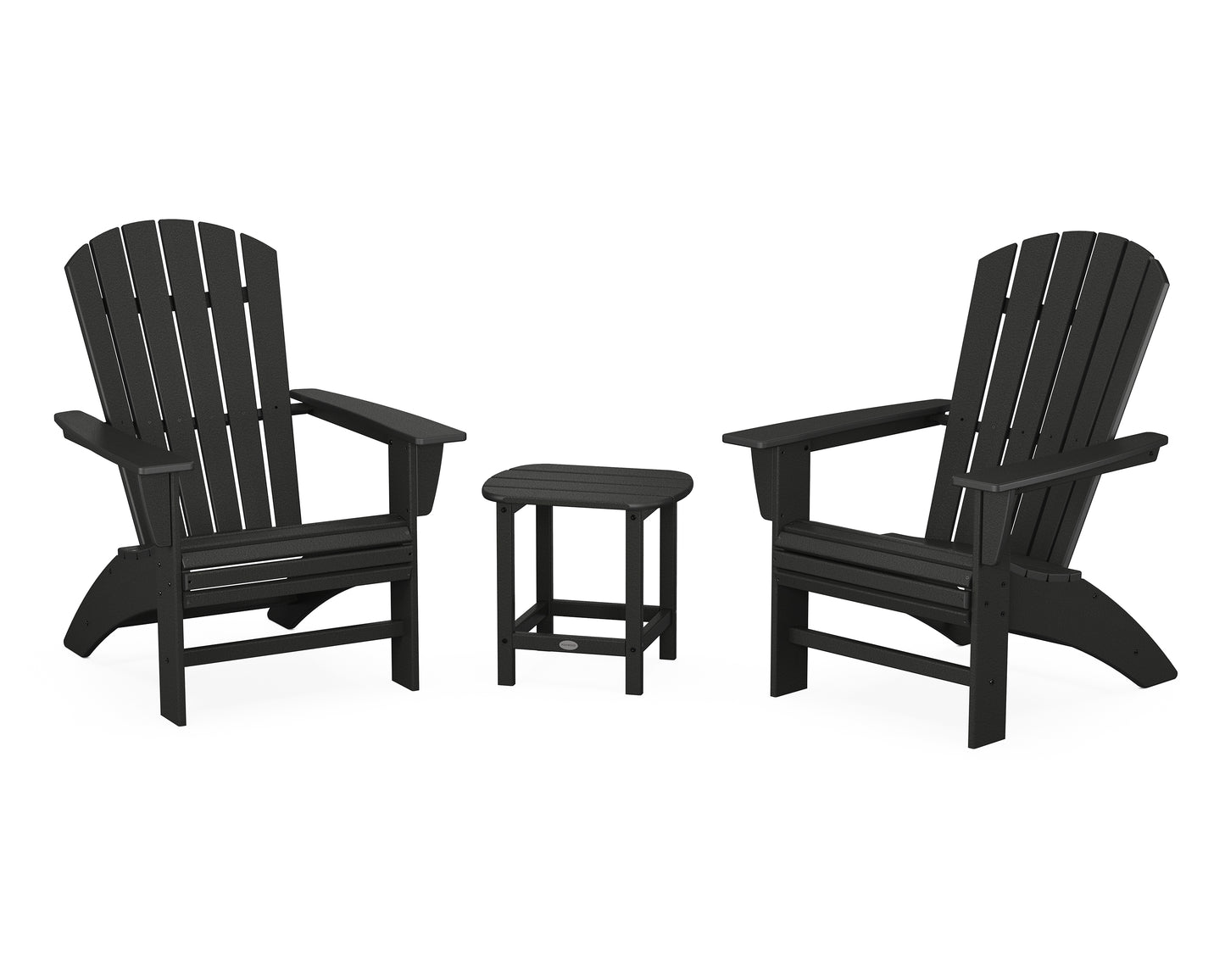 POLYWOOD® Nautical 3-Piece Curveback Adirondack Set