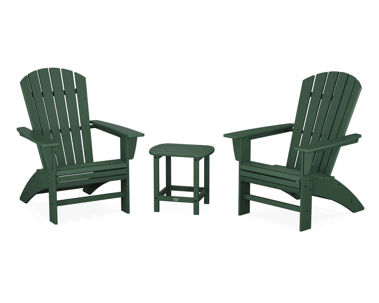 POLYWOOD® Nautical 3-Piece Curveback Adirondack Set