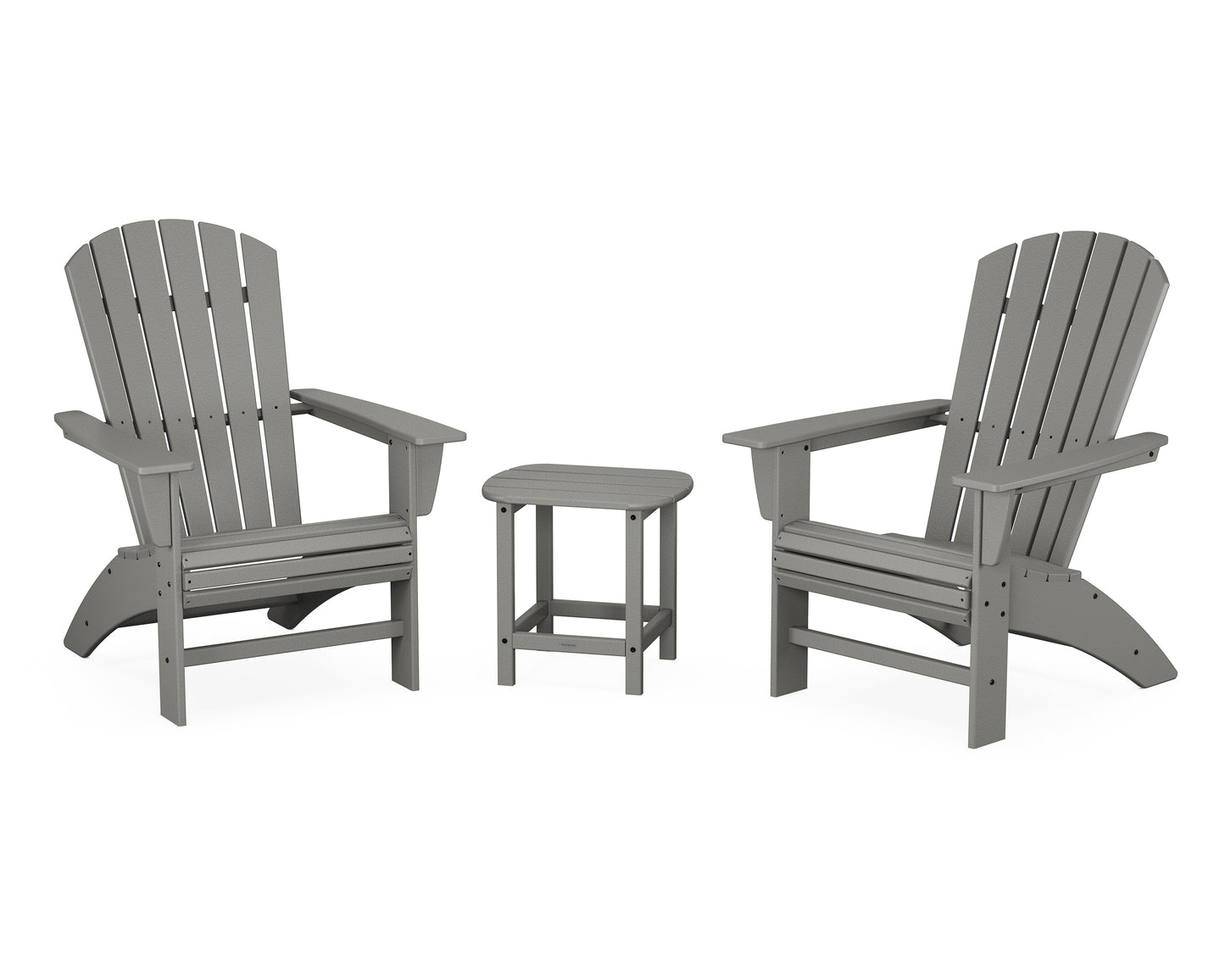 POLYWOOD® Nautical 3-Piece Curveback Adirondack Set