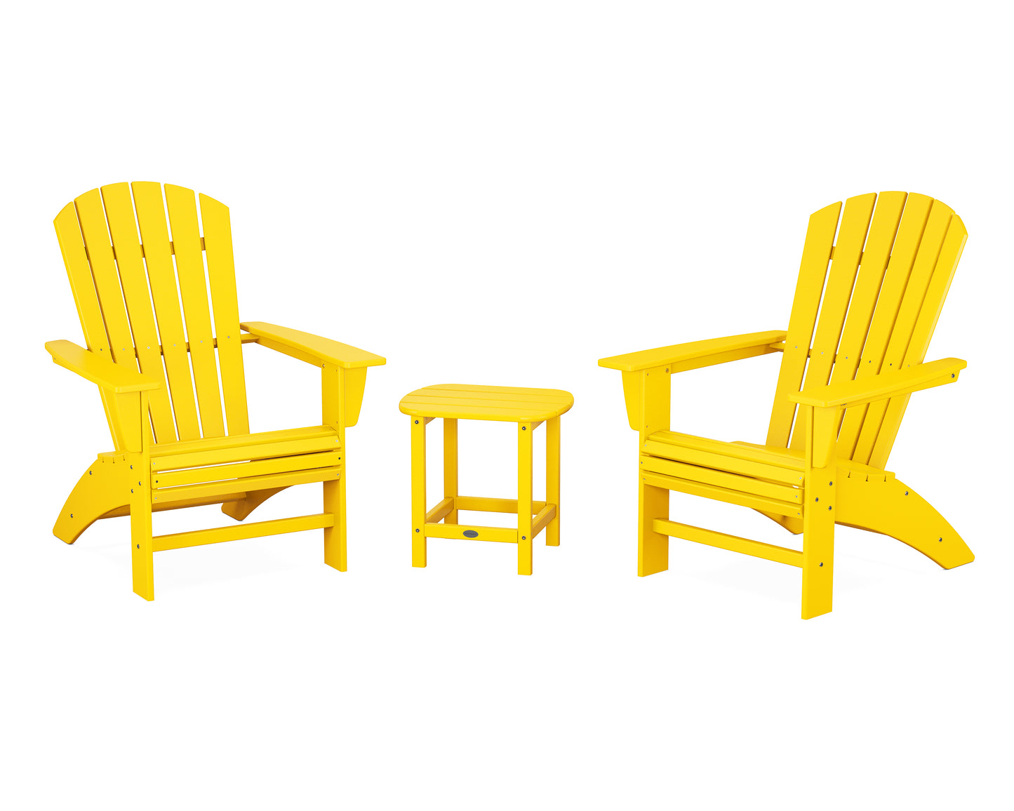 POLYWOOD® Nautical 3-Piece Curveback Adirondack Set