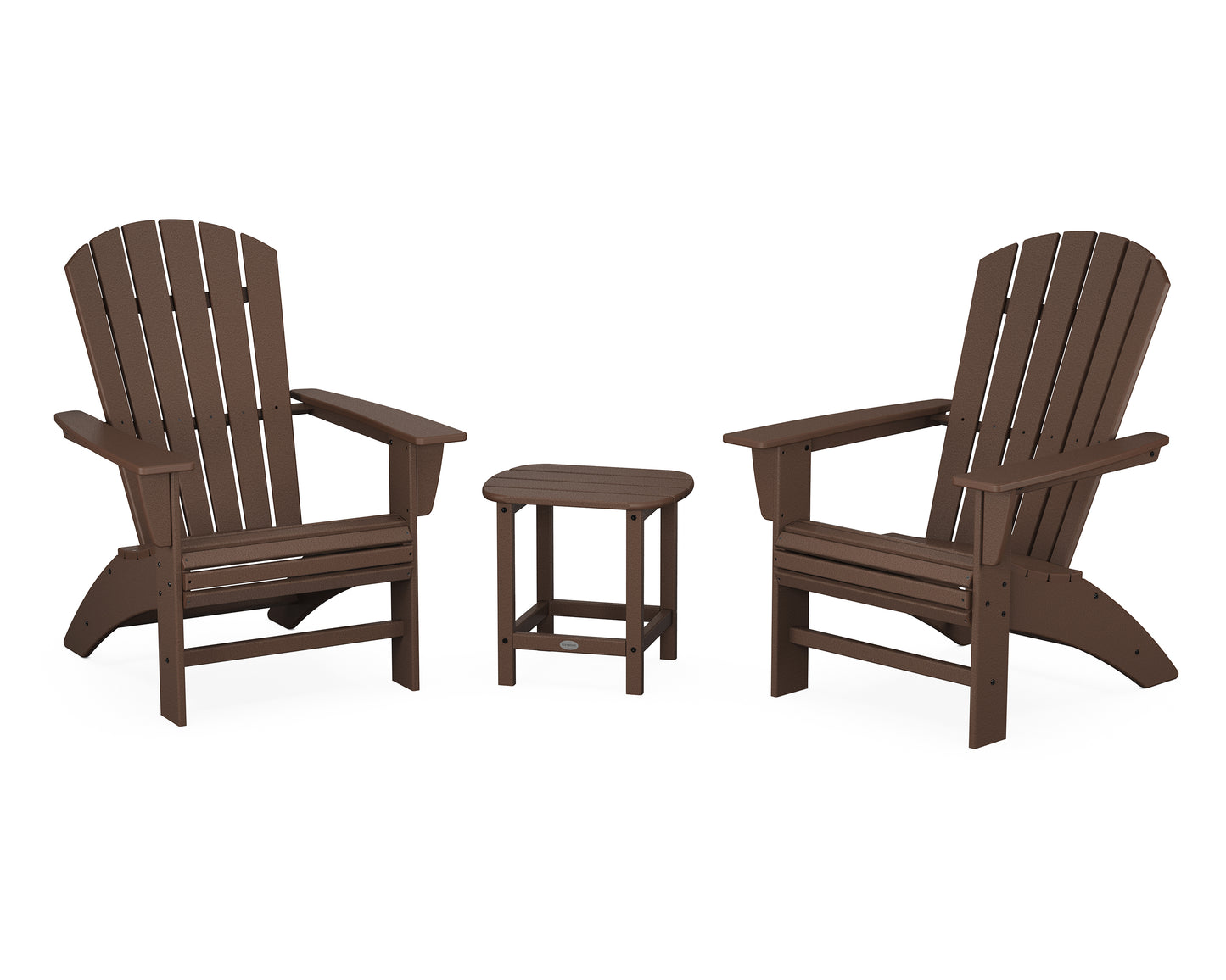 POLYWOOD® Nautical 3-Piece Curveback Adirondack Set