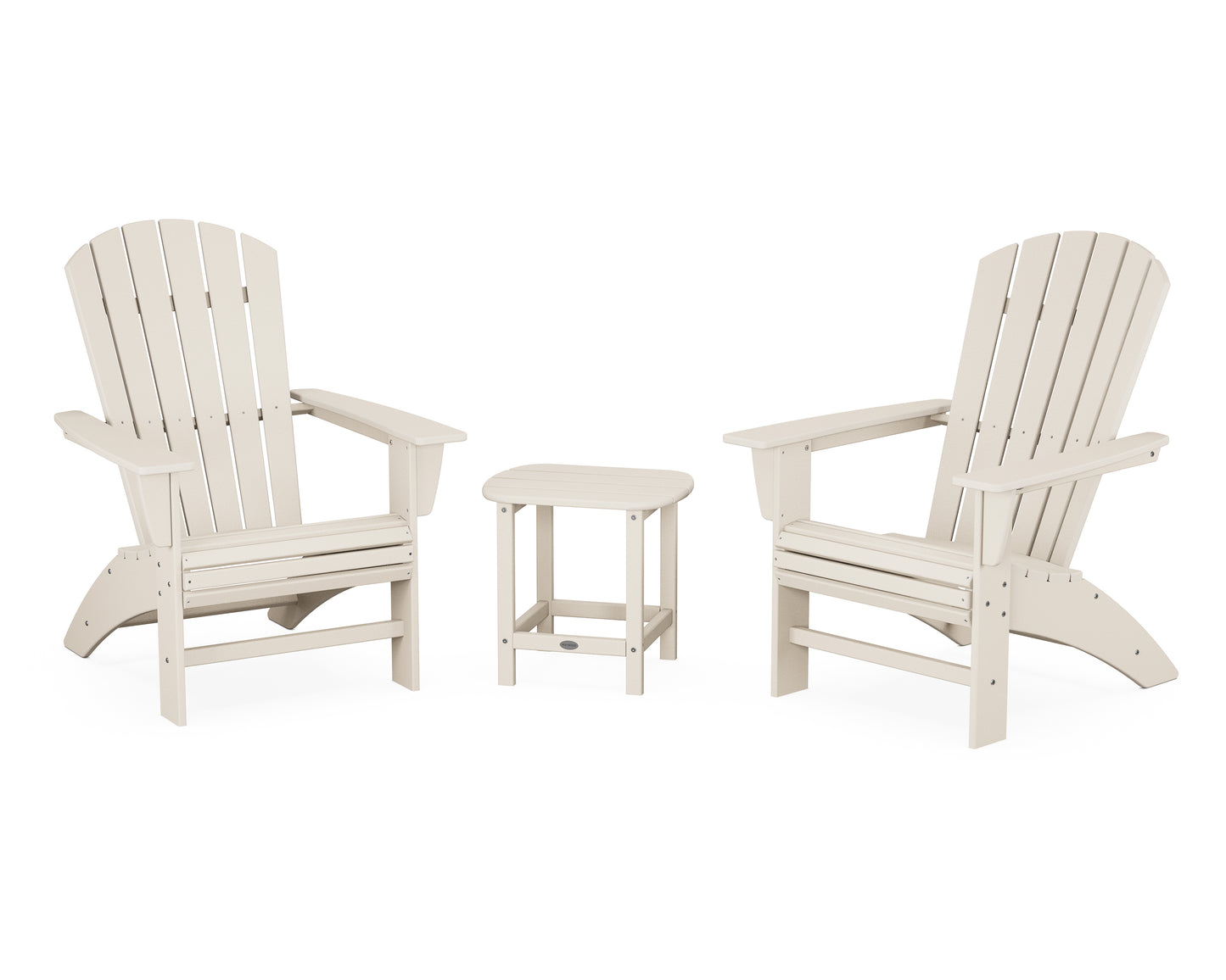 POLYWOOD® Nautical 3-Piece Curveback Adirondack Set