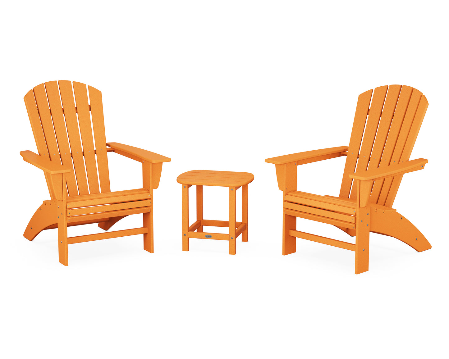 POLYWOOD® Nautical 3-Piece Curveback Adirondack Set