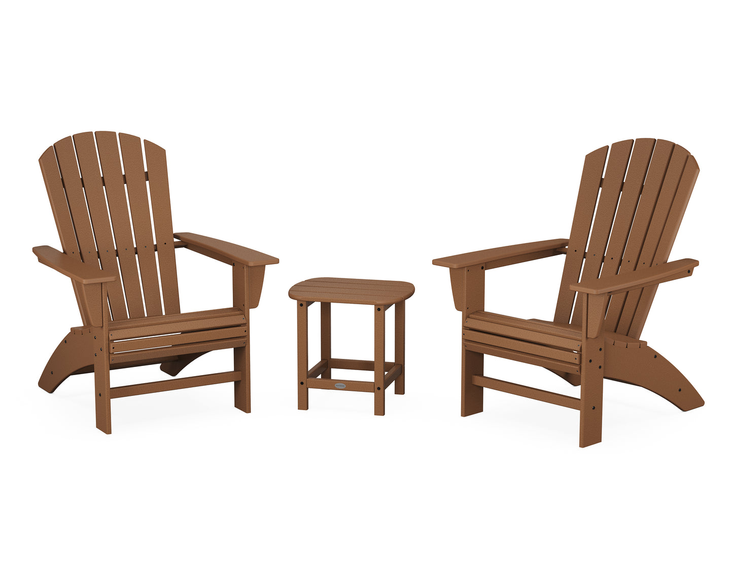 POLYWOOD® Nautical 3-Piece Curveback Adirondack Set