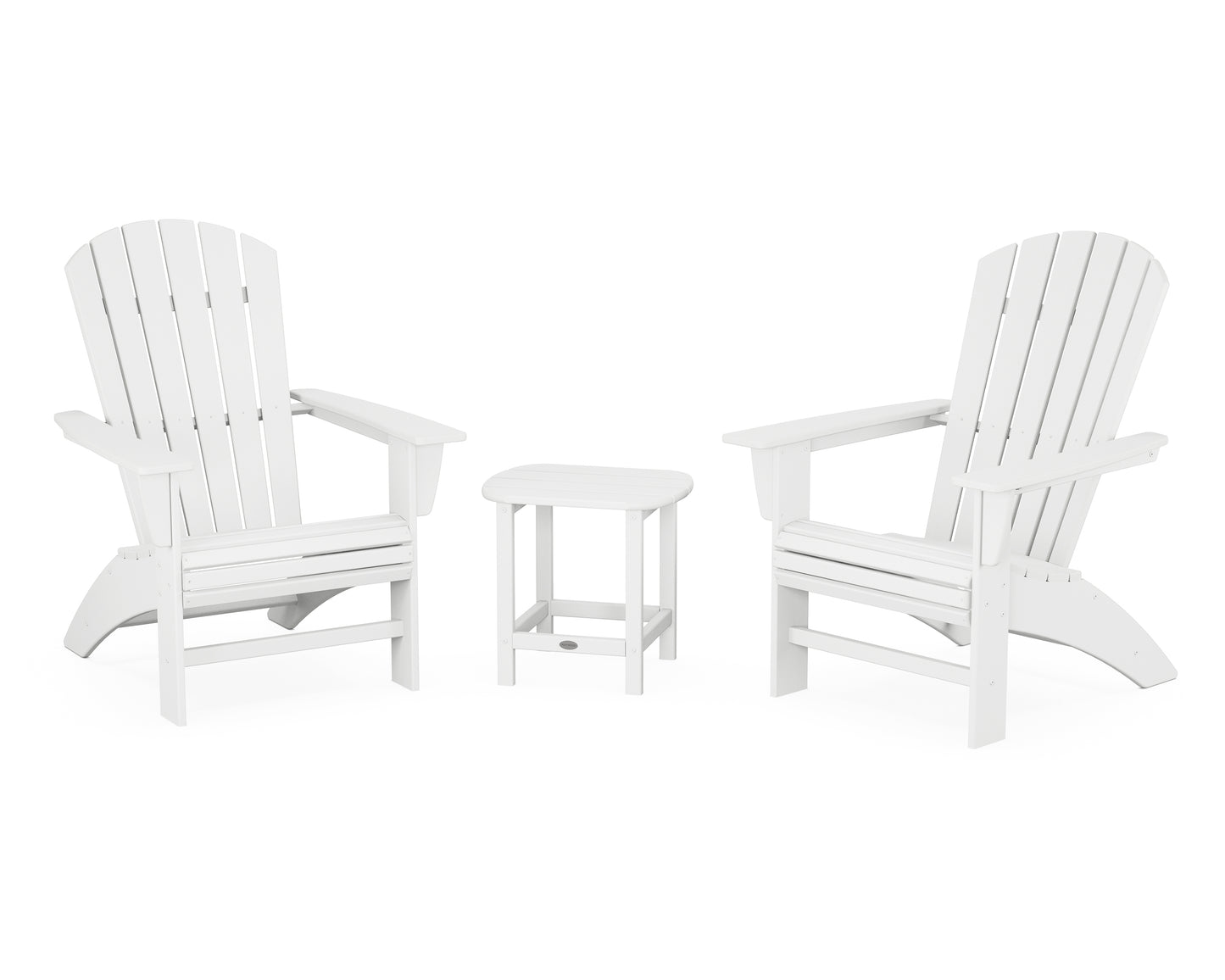 POLYWOOD® Nautical 3-Piece Curveback Adirondack Set