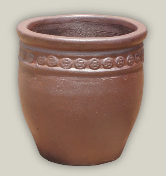 19" Textured Unglazed Coin Pot - Lion