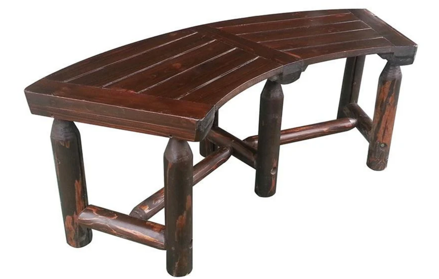 Char-Log Curved Bench