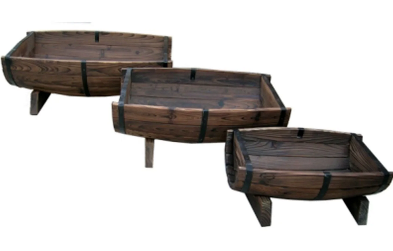 Half Barrel Planter Set