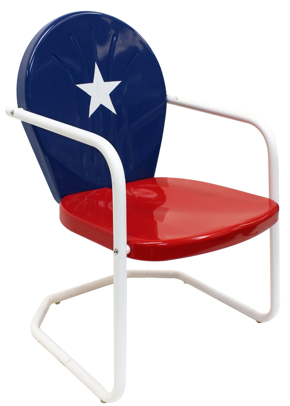 Retro Metal Chair TX Flag