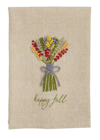 Happy Fall French Knot Towel