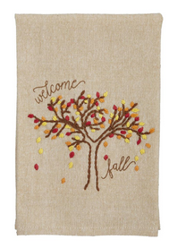 Welcome Fall French Knot Towel