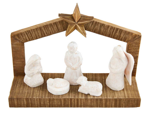 White Christmas Nativity Set