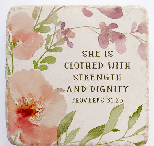 Proverbs 31:25 Trivet with Stand