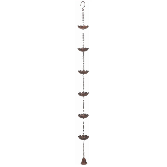 Metal 55 in. Bronze Spring Flower Rain Chain