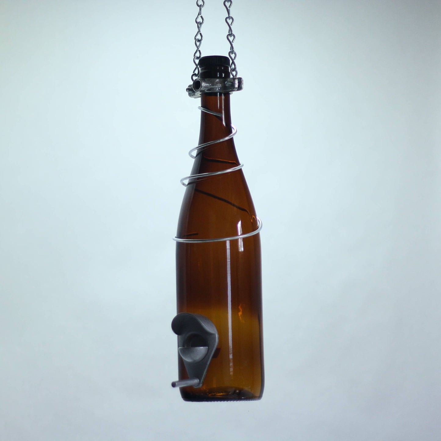 Glass Wine Bottle Bird Feeder