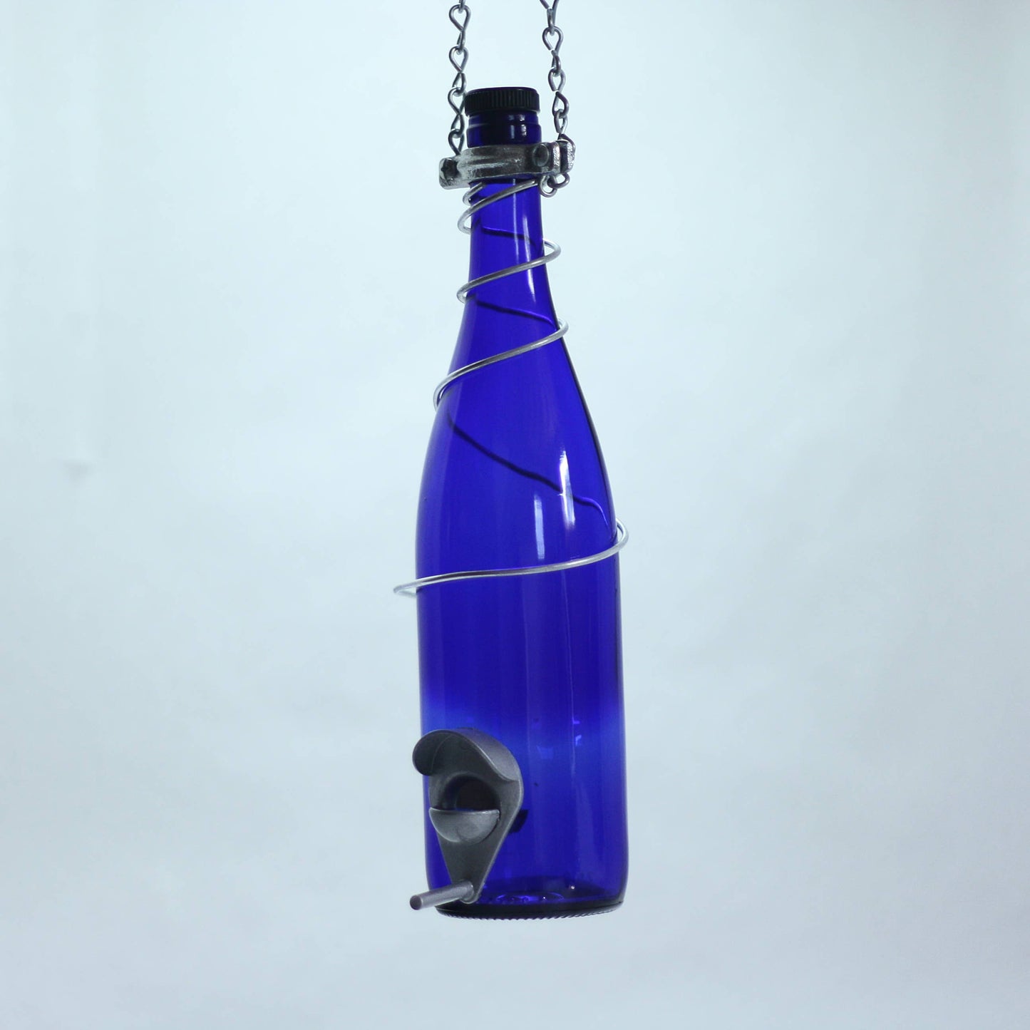 Glass Wine Bottle Bird Feeder