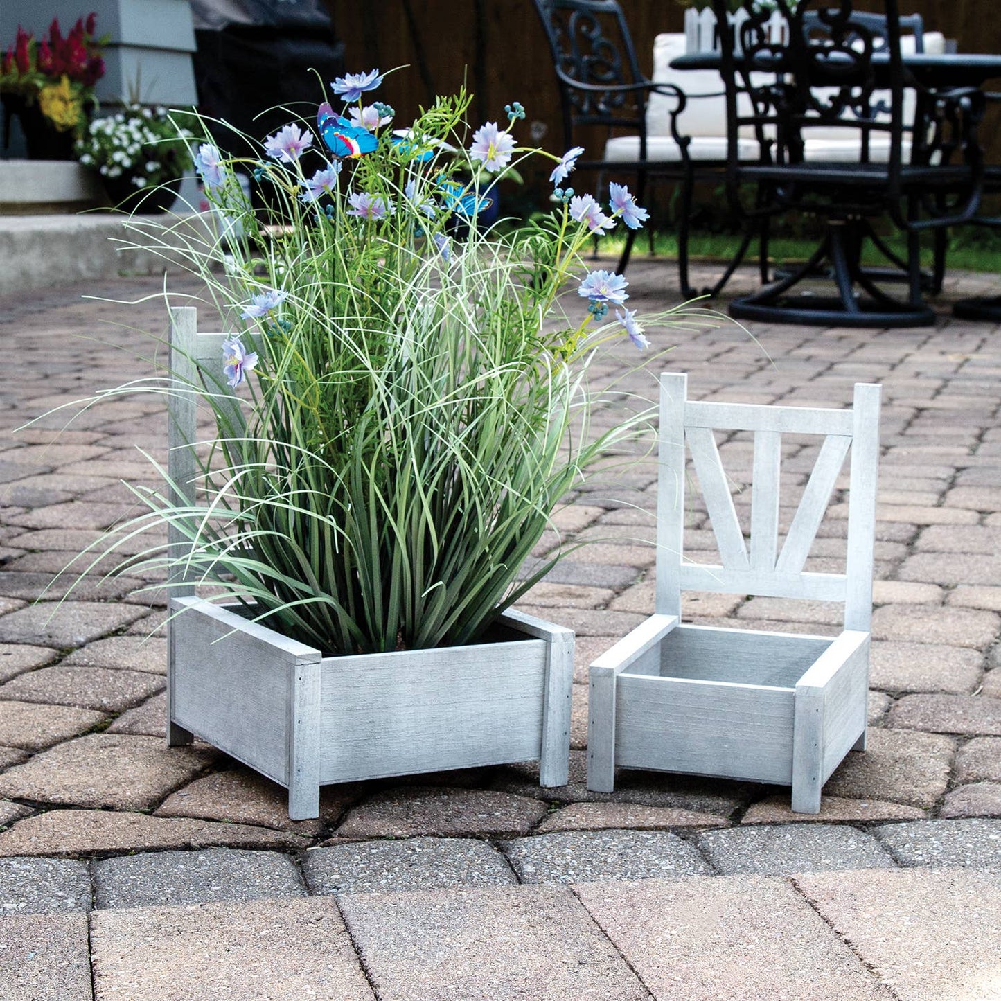 Garden Chair Planter Boxes (Set of 2)