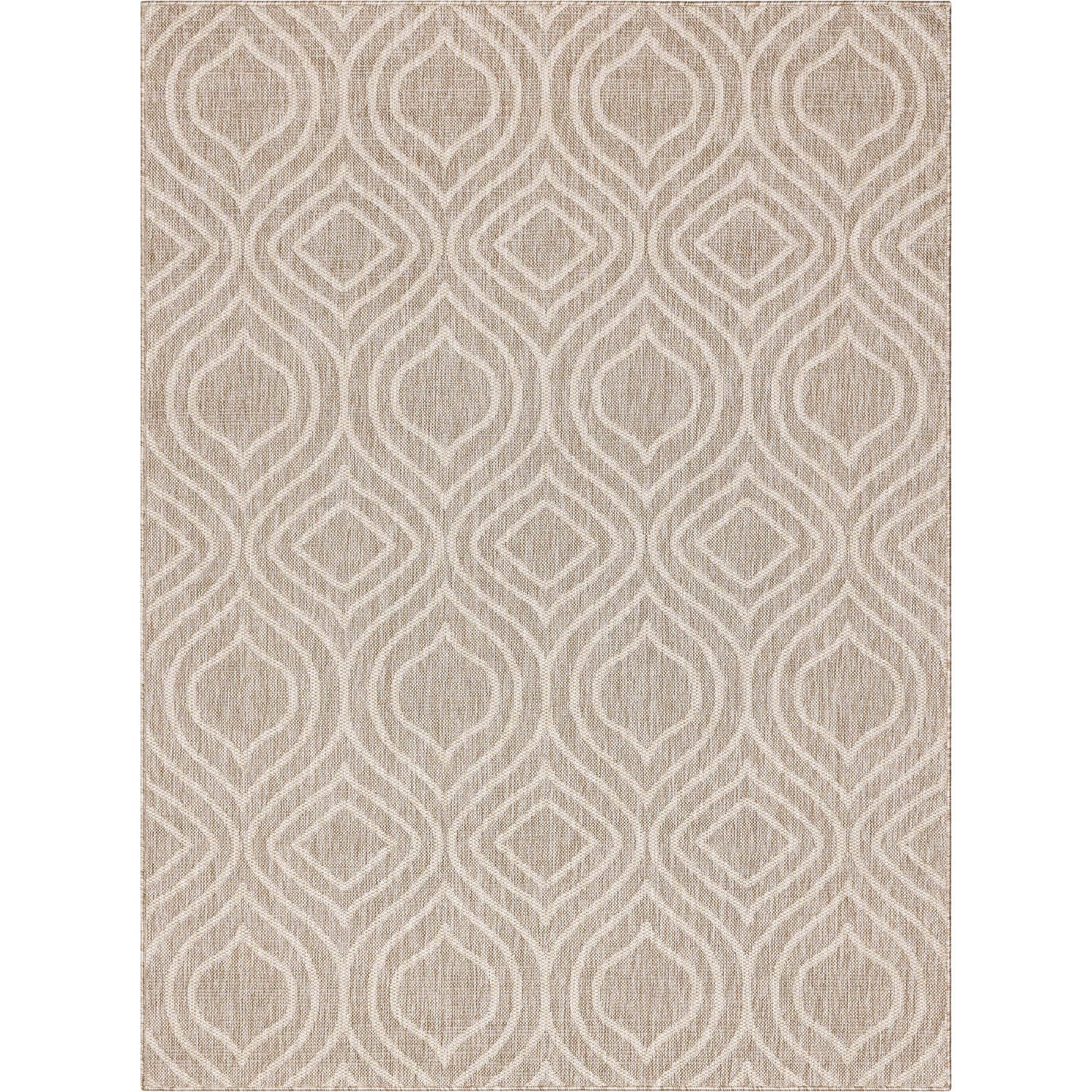 Ludo Lattice Trellis Indoor/Outdoor Beige Textured Rug