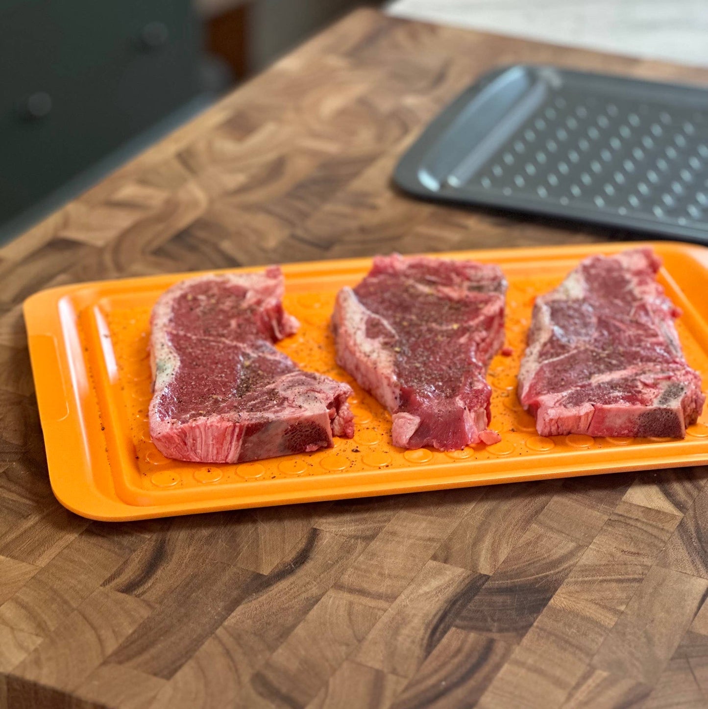 Large Prep Trays,Set 2,Orange and Black,17.2” x 10.5“