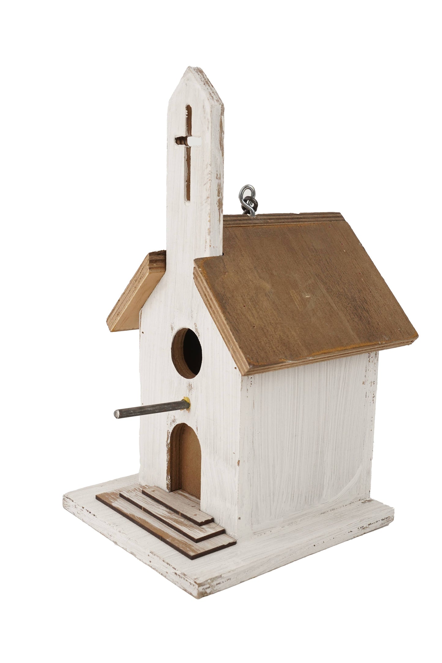 Wood Top Church Birdhouse