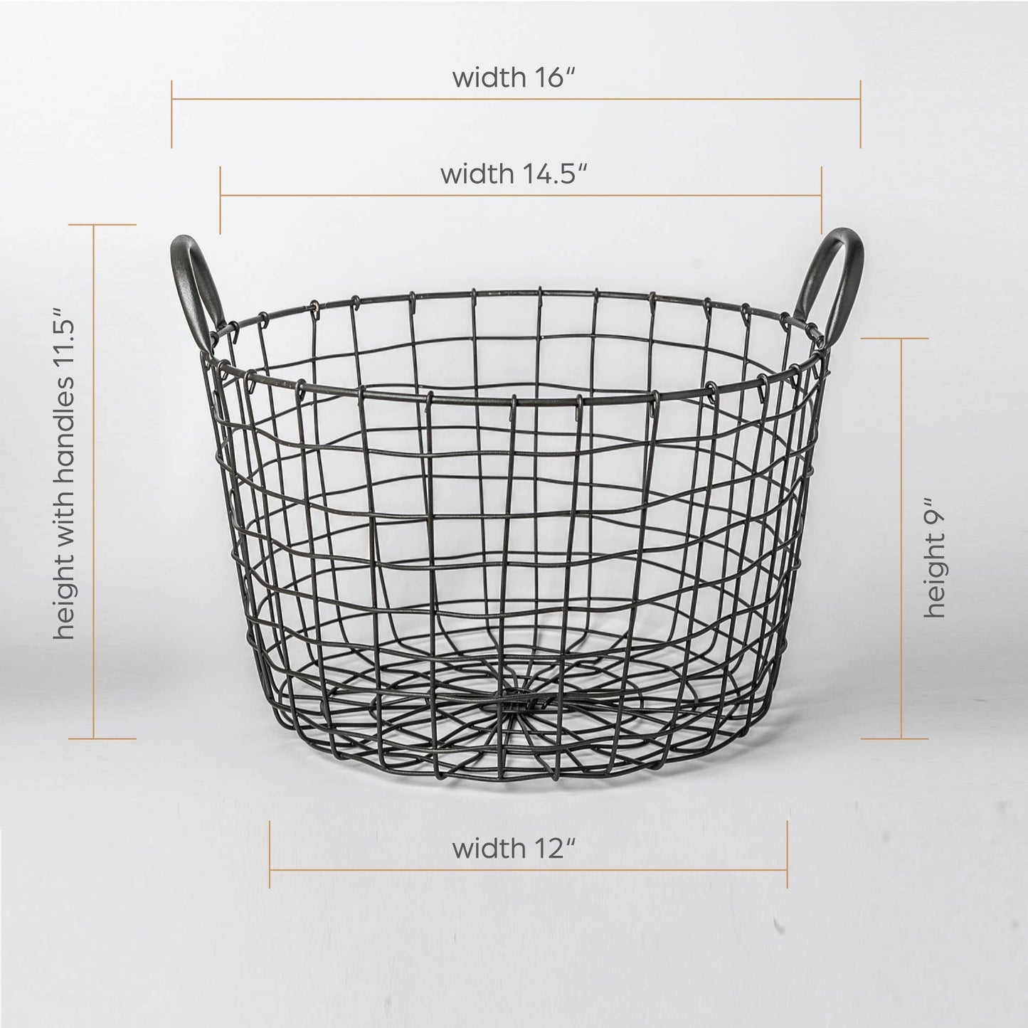 Round Iron Basket with handles