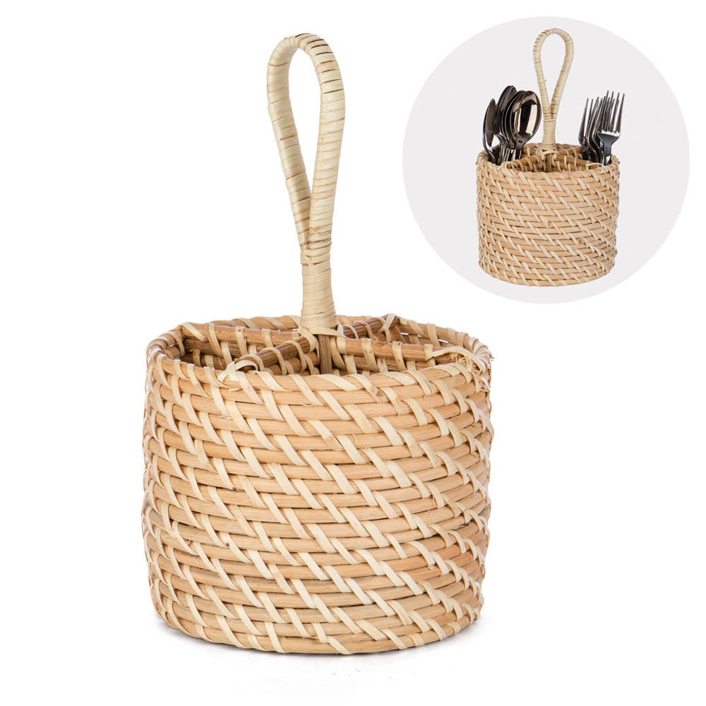 Round Rattan Caddy