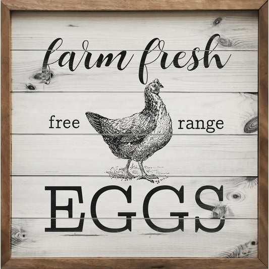 Farm Fresh Eggs Chicken Whitewash Sign