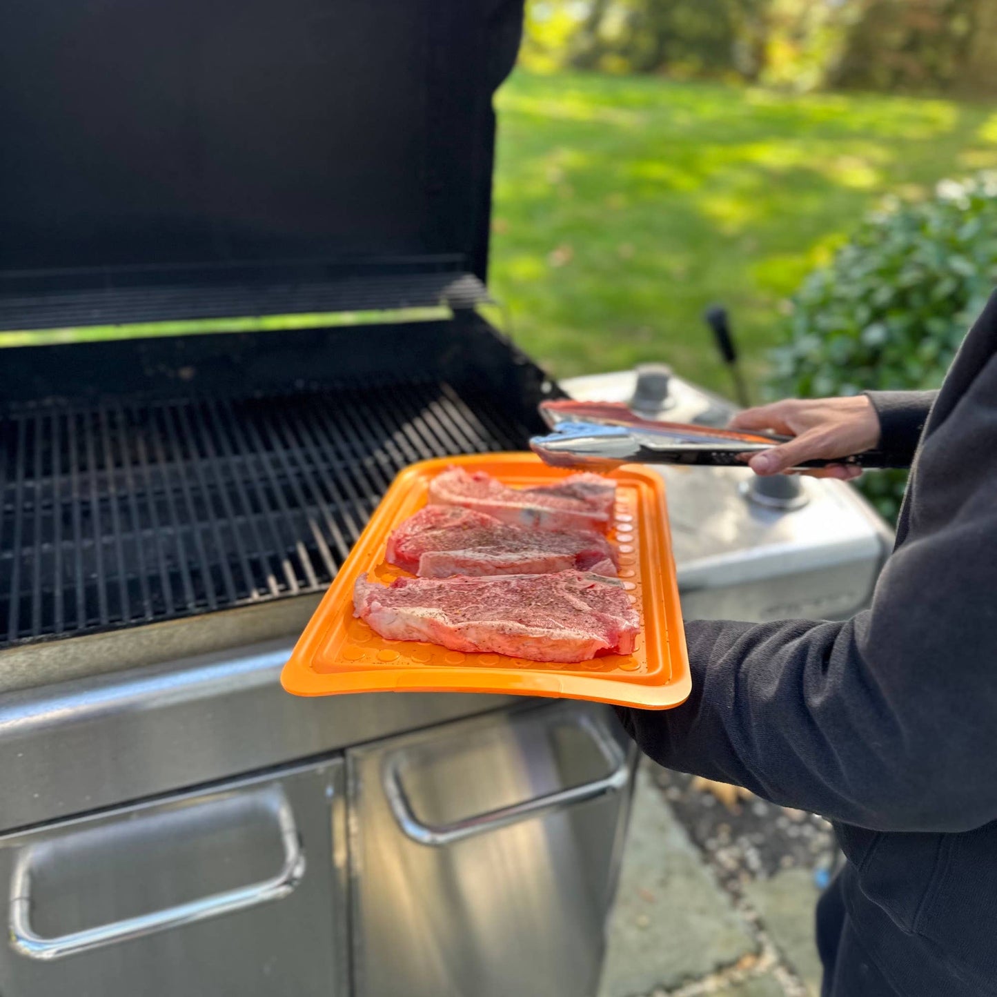 Large Prep Trays,Set 2,Orange and Black,17.2” x 10.5“