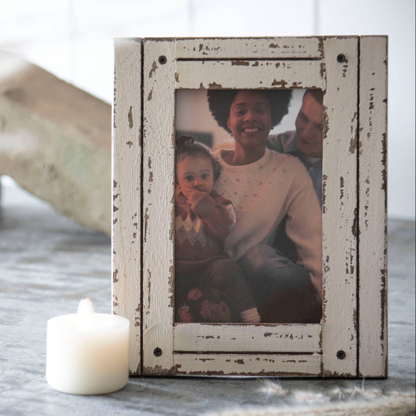 Heartland 4x6 Photo Rustic Barn Wood White Picture Frame