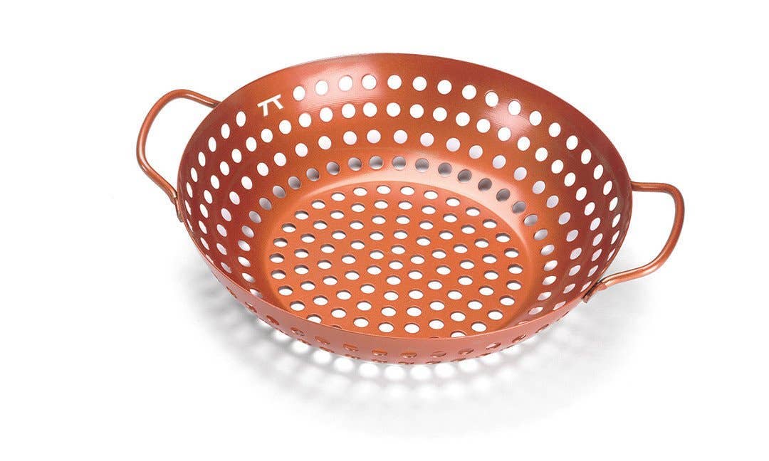 Round Grill Wok, Copper Non-Stick, 10.75"