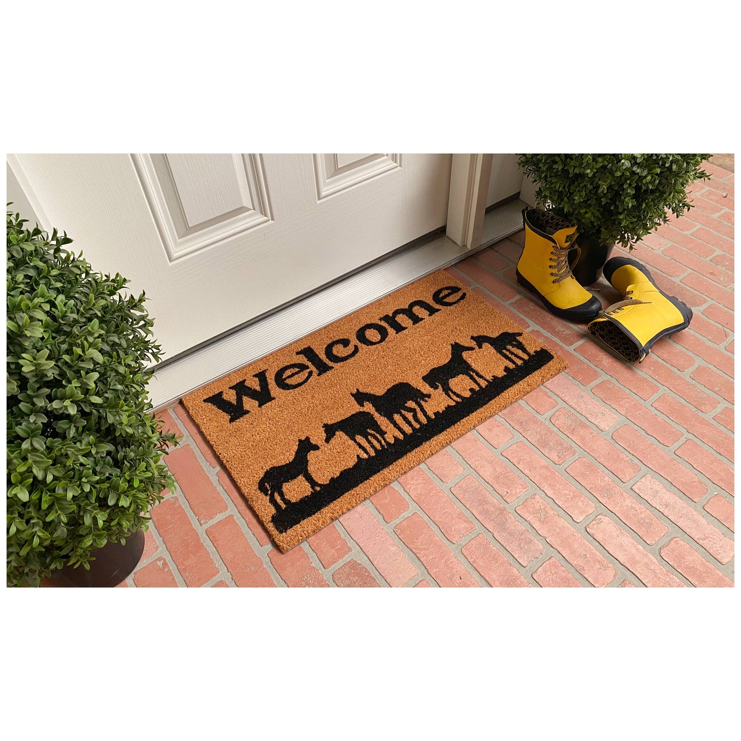 Horses Welcome Western Doormat